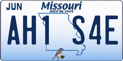 MO license plate AH1S4E