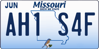 MO license plate AH1S4F