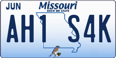 MO license plate AH1S4K