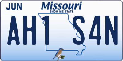 MO license plate AH1S4N