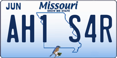 MO license plate AH1S4R