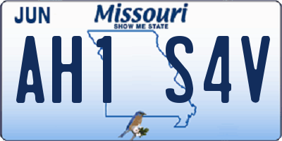 MO license plate AH1S4V