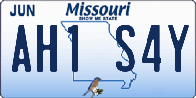 MO license plate AH1S4Y