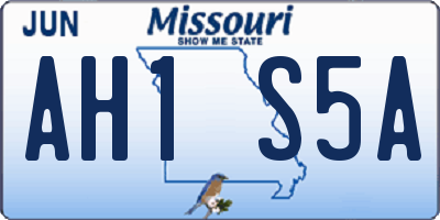MO license plate AH1S5A