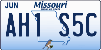 MO license plate AH1S5C