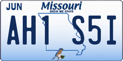 MO license plate AH1S5I