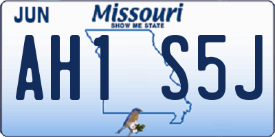 MO license plate AH1S5J