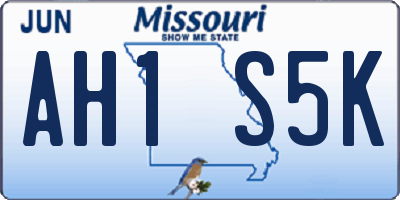 MO license plate AH1S5K