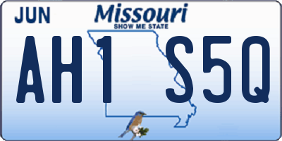 MO license plate AH1S5Q