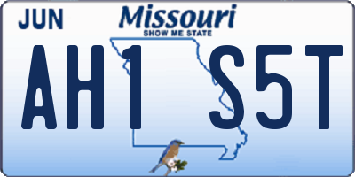 MO license plate AH1S5T