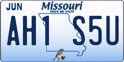 MO license plate AH1S5U