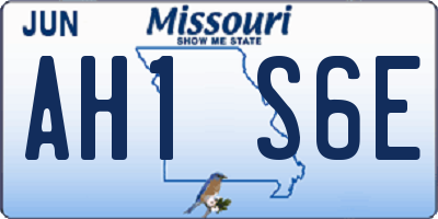 MO license plate AH1S6E