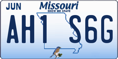 MO license plate AH1S6G