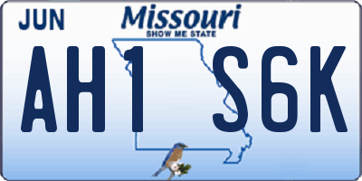 MO license plate AH1S6K