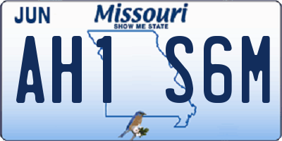 MO license plate AH1S6M