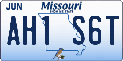 MO license plate AH1S6T