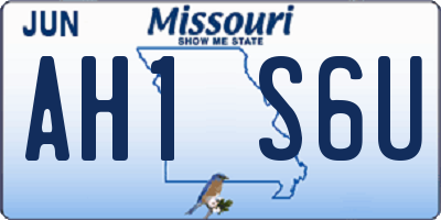 MO license plate AH1S6U