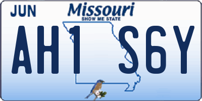 MO license plate AH1S6Y