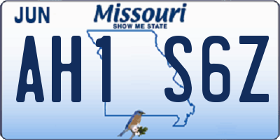 MO license plate AH1S6Z