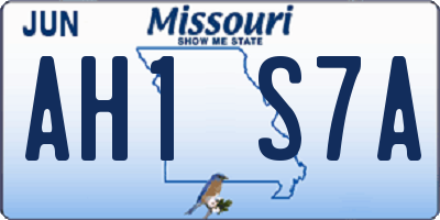 MO license plate AH1S7A
