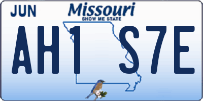 MO license plate AH1S7E