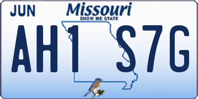 MO license plate AH1S7G