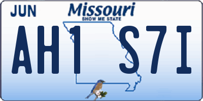 MO license plate AH1S7I