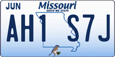 MO license plate AH1S7J