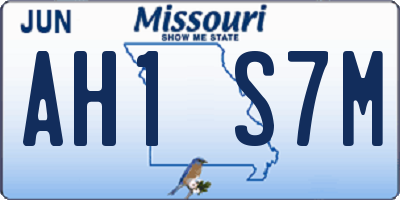 MO license plate AH1S7M