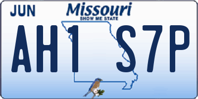 MO license plate AH1S7P
