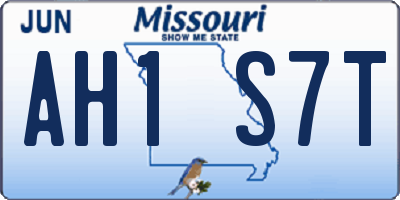 MO license plate AH1S7T