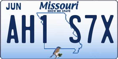 MO license plate AH1S7X
