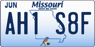MO license plate AH1S8F