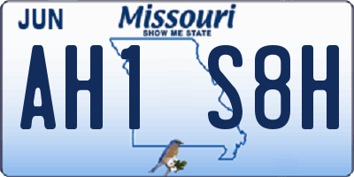 MO license plate AH1S8H