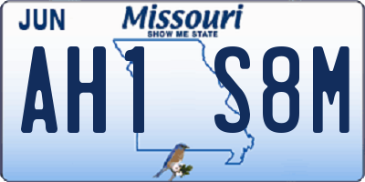 MO license plate AH1S8M