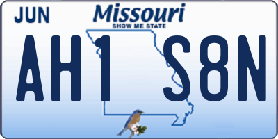 MO license plate AH1S8N