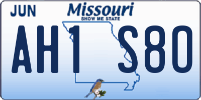 MO license plate AH1S8O