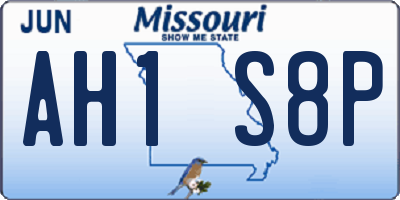 MO license plate AH1S8P