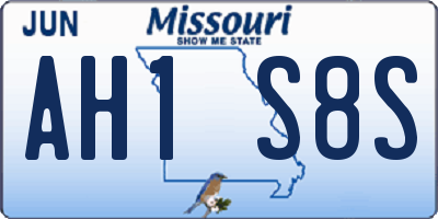 MO license plate AH1S8S