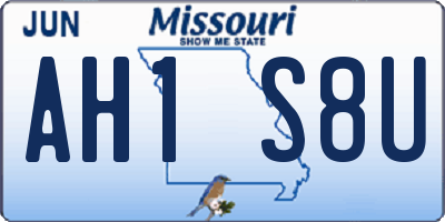 MO license plate AH1S8U