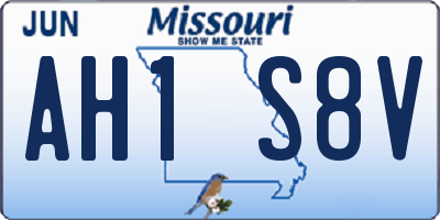 MO license plate AH1S8V