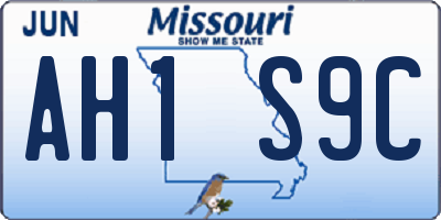 MO license plate AH1S9C