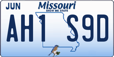 MO license plate AH1S9D