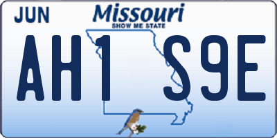 MO license plate AH1S9E