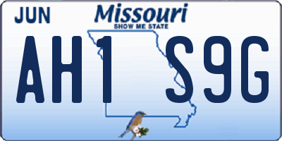 MO license plate AH1S9G