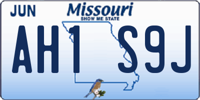 MO license plate AH1S9J
