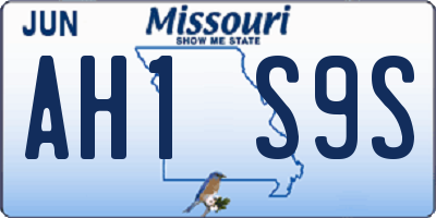 MO license plate AH1S9S