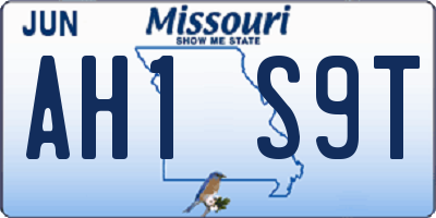 MO license plate AH1S9T