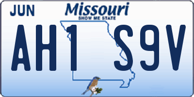 MO license plate AH1S9V