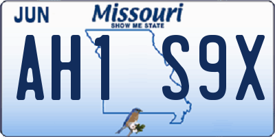 MO license plate AH1S9X